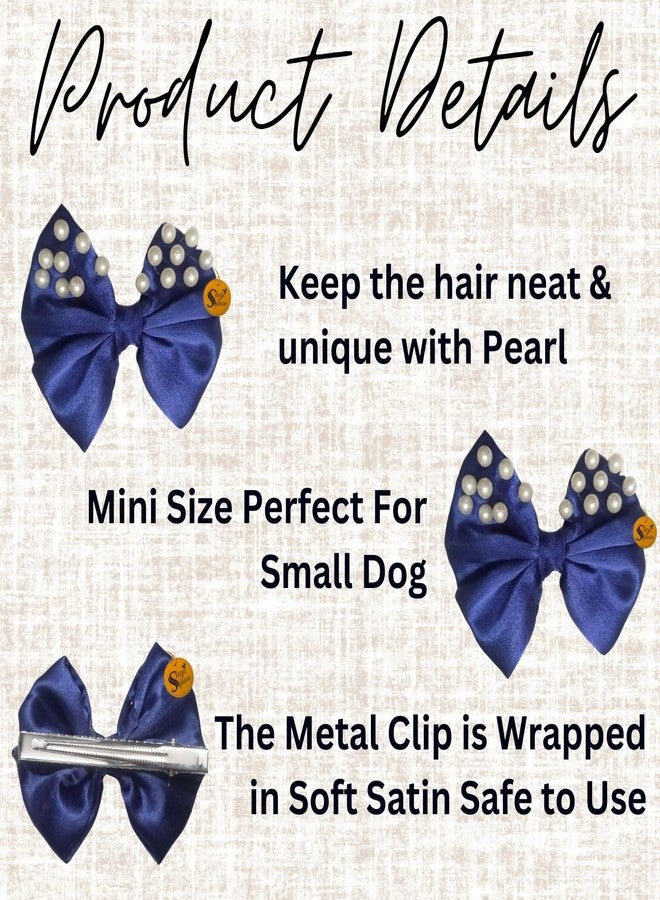 سايج سكوير مشبك شعر فاخر للحيوانات الأليفة من سيج سكوير مزين باللؤلؤ - مناسب للكلاب والقطط | أنيق، مانع للانزلاق، وعصري | إكسسوار تجميل فاخر للمناسبات الخاصة، وحفلات الزفاف، وإطلالات الحفلات (أزرق) - Image 5